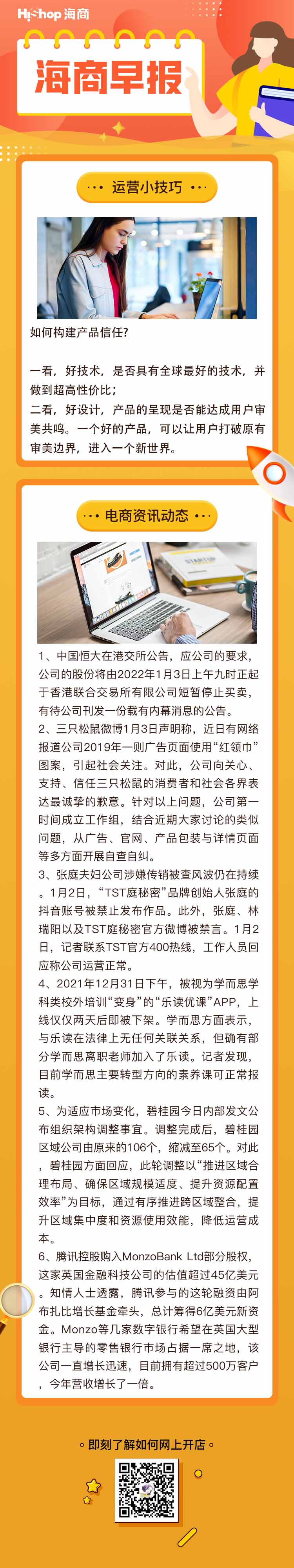 HiShop電商早報——2022年1月4日